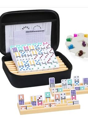 Mexican Train Dominoes Game set with carry case